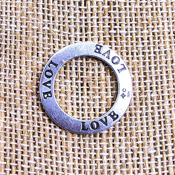 Love Circle Affirmation Pendant Sterling Silver