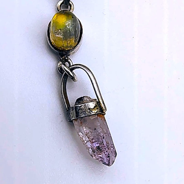Vera Cruz amethyst point with Moonstone Pendant Sterling Silver Veracruz crystal
