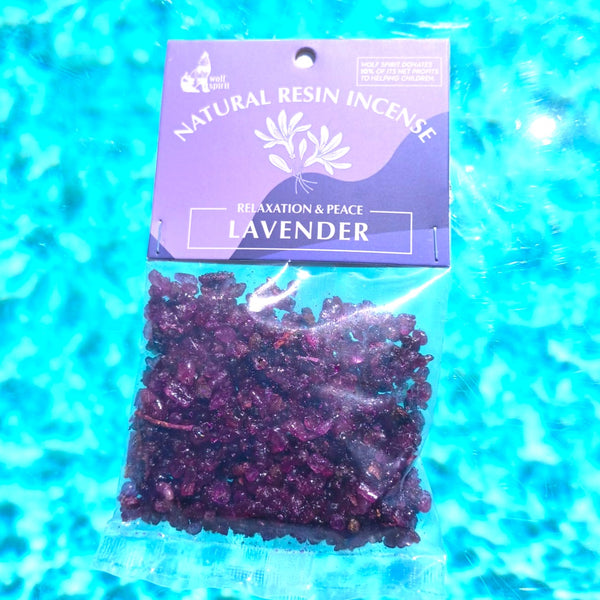 Natural Resin Incense Relaxation & Peace "LAVENDER" wolf spirit