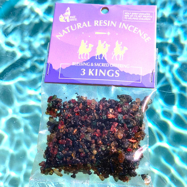 Natural Resin Incense Blessings & Sacred Offering "3 KINGS" wolf Spirit