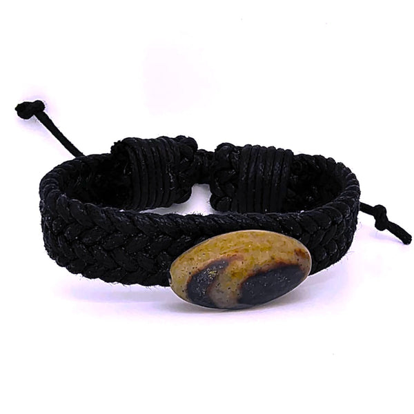 Shiva Lingam Black braided men's bracelet