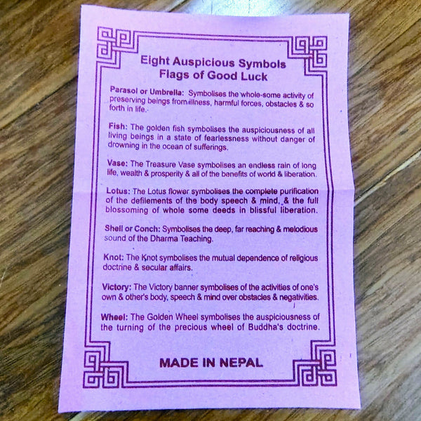 Eight Auspicious Symbols Prayer Flags of Good Luck
