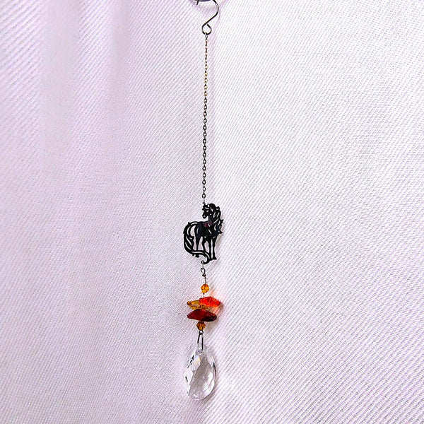 Mini Sun Drop Unicorn with Crystal hanger 10"