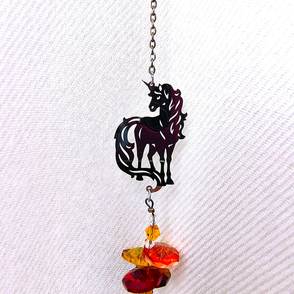Mini Sun Drop Unicorn with Crystal hanger 10"