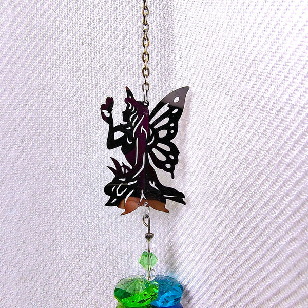 Mini Sun Drop Fairy with Crystal Prism hanger 10"