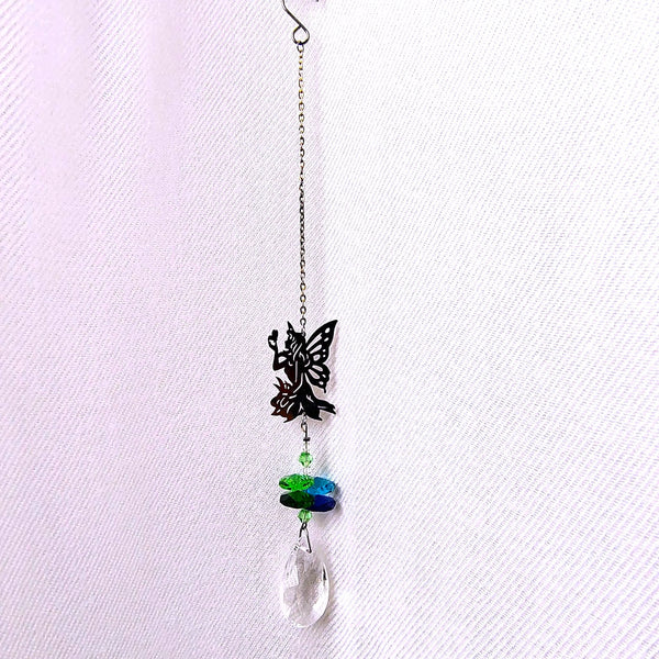 Mini Sun Drop Fairy with Crystal Prism hanger 10"