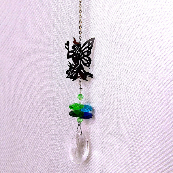 Mini Sun Drop Fairy with Crystal Prism hanger 10"