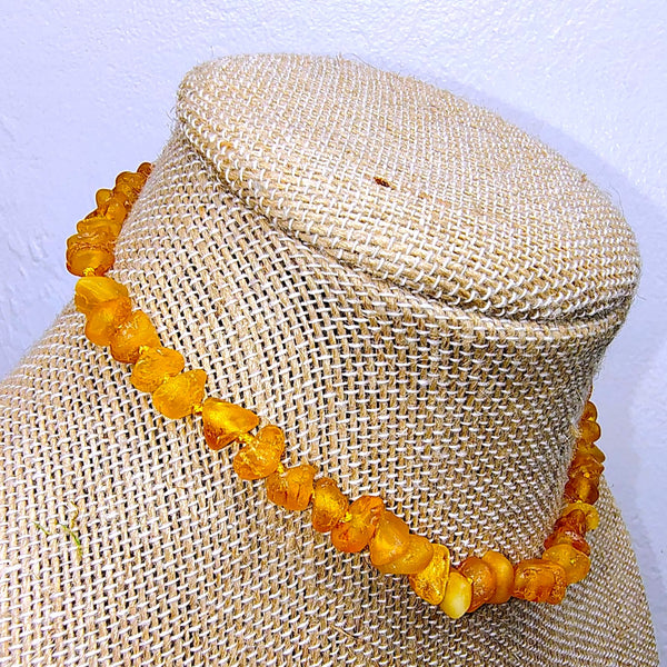 Baltic Amber Honey opaque beads 12.5" choker necklace