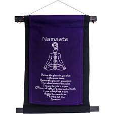 Namaste Inspirational Small Cotton Banner - Namaste - Purple