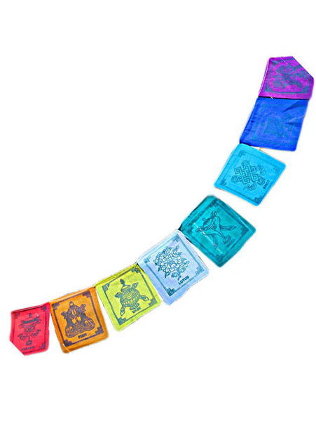 Eight Auspicious Symbols Prayer Flags of Good Luck