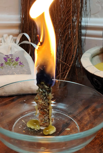 Lavender Chime Spell Candle Set of 2 herb dressed candle