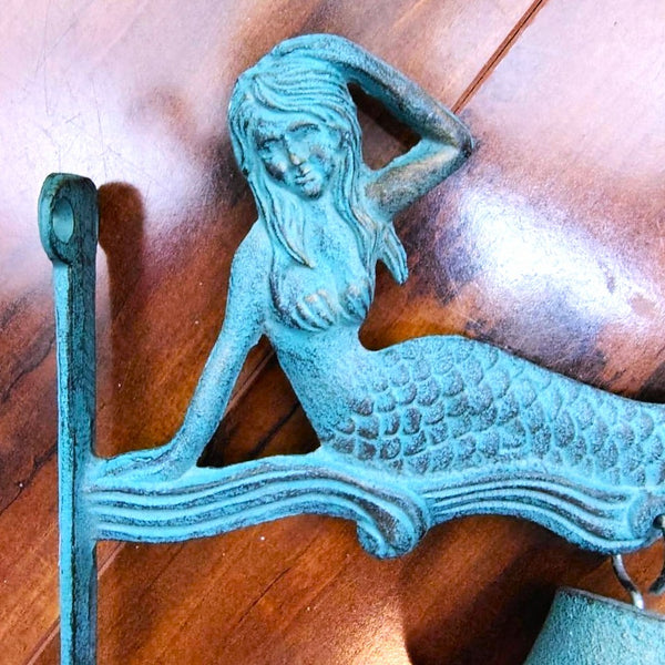 Cast Iron Mermaid Doorbell, Home Decor, Outdoor, Garden, Courtyard Handbell.