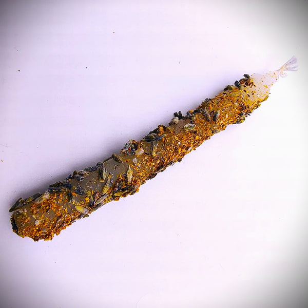 Lavender Chime Spell Candle Set of 2 herb dressed candle