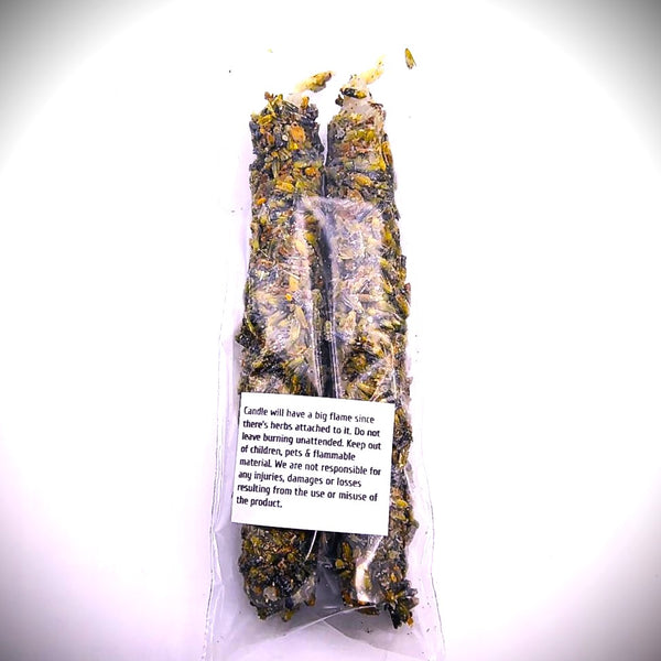 Lavender Chime Spell Candle Set of 2 herb dressed candle