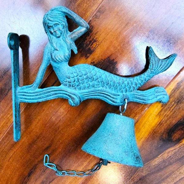 Cast Iron Mermaid Doorbell, Home Decor, Outdoor, Garden, Courtyard Handbell.