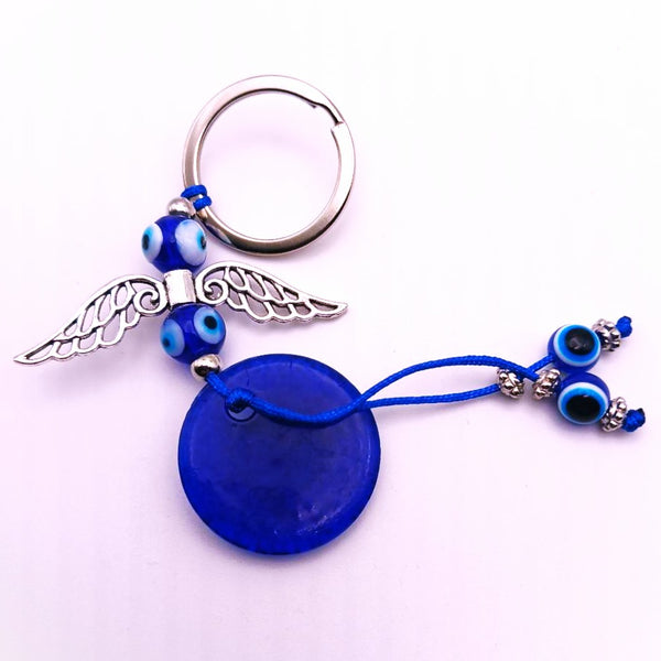 Evil Eye Angel Wings Keychain with charms Protection Amulet Key Holder