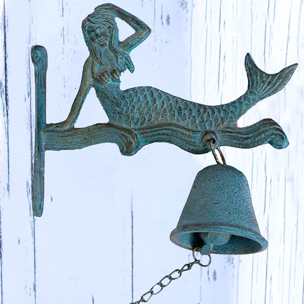 Cast Iron Mermaid Doorbell, Home Decor, Outdoor, Garden, Courtyard Handbell.