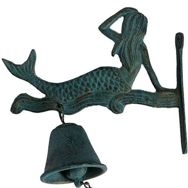Cast Iron Mermaid Doorbell, Home Decor, Outdoor, Garden, Courtyard Handbell.