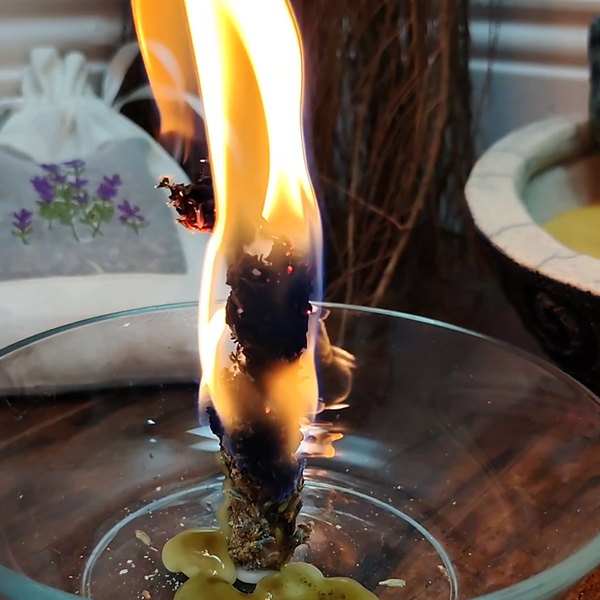 Lavender Chime Spell Candle Set of 2 herb dressed candle